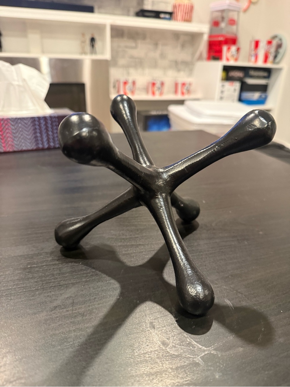 Decorative Metal Jacks Sculpture - Black